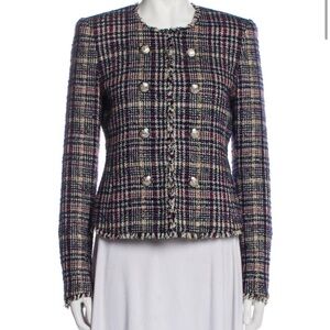 Veronica Beard Navy and Red Tweed Blazer